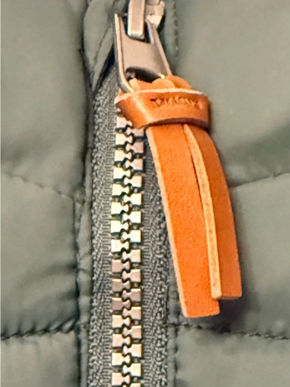 H&M Green Quilted Hooded Puffer Vest with Yellow Patch